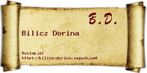 Bilicz Dorina névjegykártya